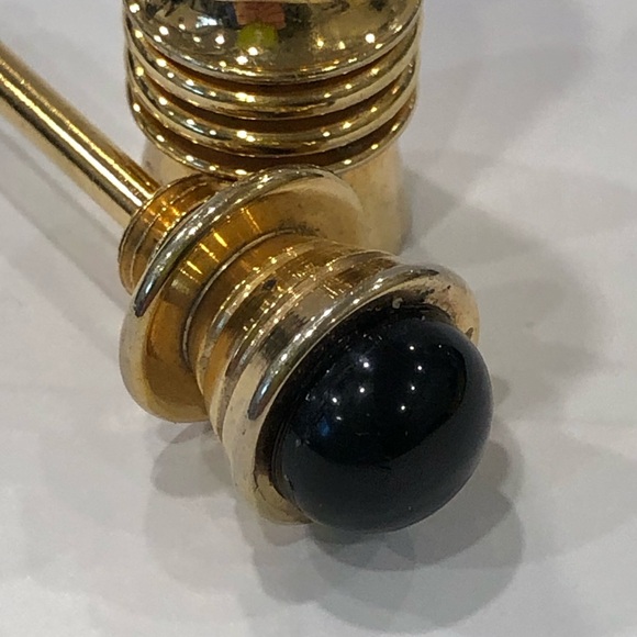 Vintage Gold Tone Brass Cylindrical Shape Portable Purse Travel  Perfume Vial - Picture 9 of 13